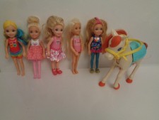 Barbie Chelsea Dolls x 5 Mattel 5.5" and Pony