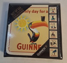 Vintage Guinness Official Merchandise Coasters ~ Set Of 6 ~ New & Sealed In Box 