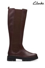 Clarks Ladies ORIANNA LONG British Tan Leather Knee High Boots