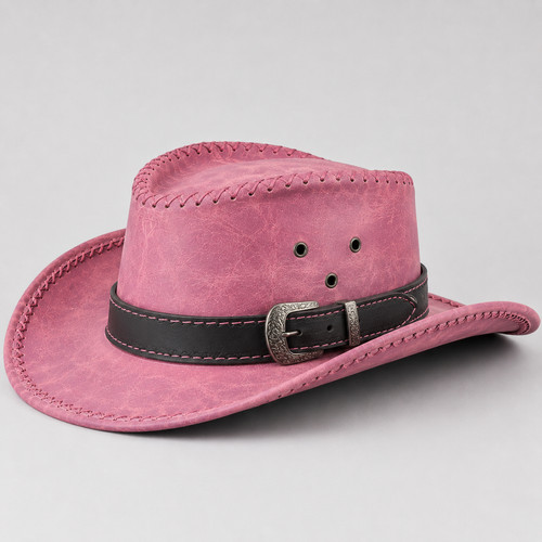 Pink leather cowboy - pink,