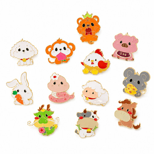Cute animal zodiac enamel - animal,