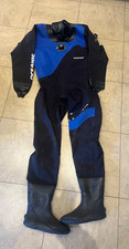 Oceanic Flex Dry Suit Black/Blue Size Mens Medium Short  *Read Description*