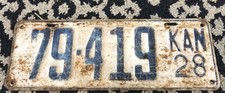 ANTIQUE 1928 KANSAS LICENSE