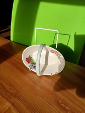 RADFORD BOWL WITH HANDLE - HAND PAINTED FLORAL DESIGN