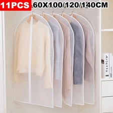 11 Pack Large Hanging Suit Bags Dress Coat Jacket Clothes Cover Dust Protector