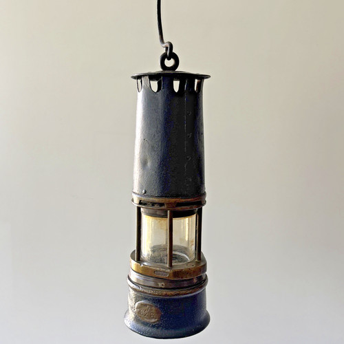 Antique brass steel miners - steel,