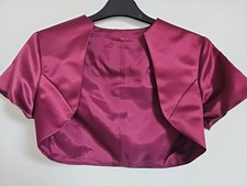 BHS Bolero Cover Up Satin Merlot Burgundy Wedding Evening Party Top Size 8