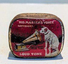 Vintage His Master's Voice Gramophone Needles Loud Tone Tin Songster Embassy HMV