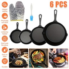 Set of 6 Cast Iron Non Stick