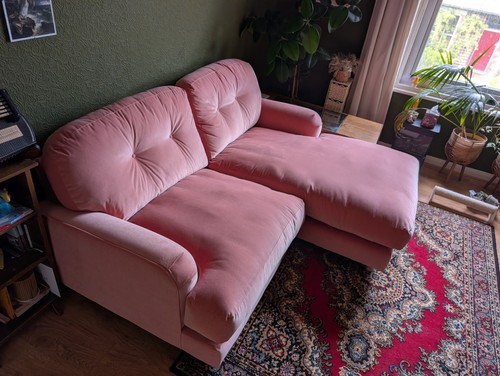Vintage style pink chaise sofa - vintage,