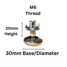 4 x Chrome Feet Furniture Legs with 4x Insert For Wooden Base Any Furniture