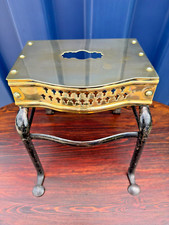 Antique Brass  Footman Cast Iron Fireside Footman Trivet Stool