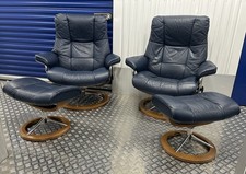 Ekornes Stressless Signature Mayfair Leather Recliner Armchairs & Stools - Large