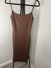 Boohoo Brown Ribbed Strappy