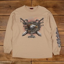 Vintage Graphic T Shirt XL Orange County Choppers Long Sleeve Eagle Biker Tee