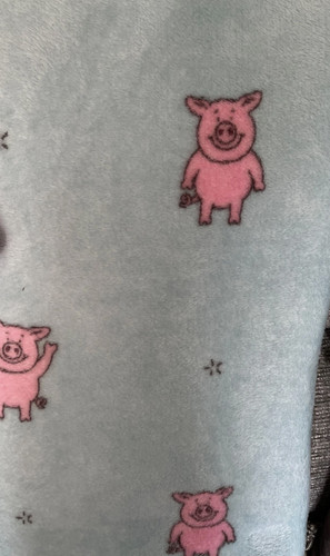 Percy pig fleece - &, throw