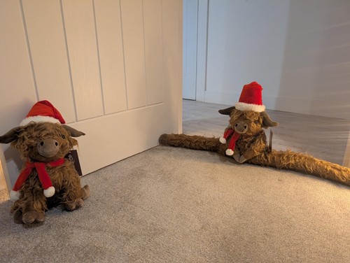 Christmas highland cow door - highland,