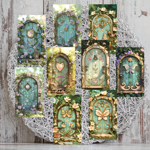 Floral fairy door - door, set