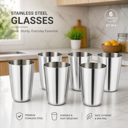 Stainless steel tumblers - steel,