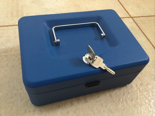 Metal cash box money - metal, bank