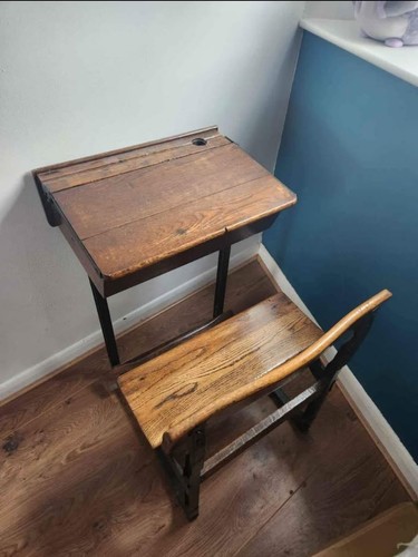 Vintage oak iron framed - oak, &