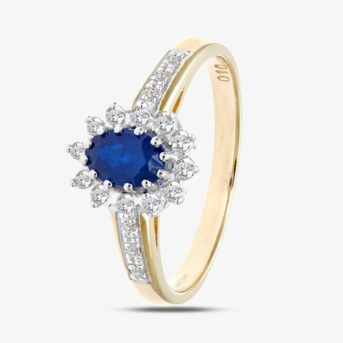 9ct yellow gold sapphire - 9ct,