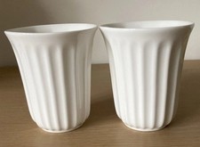 Hotel Chocolat Mug Pod Cup X2 White Ceramic Velvetiser By Andrew Wicks Ribbed