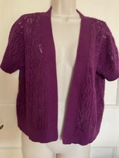 Debenhams casual collection lace effect bolero -Sz 14- New Cotton mix.