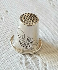 Scottish Thistle Design ~ THIMBLE ~ Hallmarked 925 Sterling Silver ~ 2004