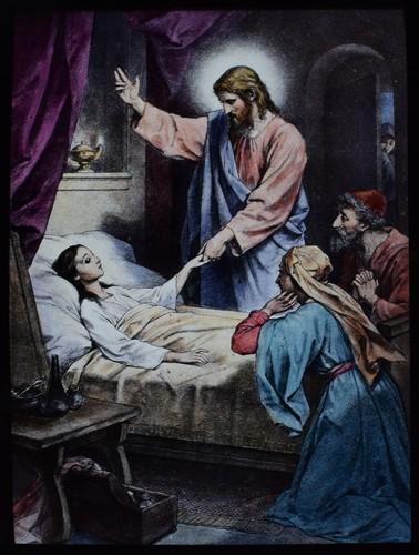 Old magic lantern slide - old,