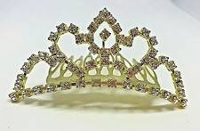 Vintage Tiara Hair Comb Gold