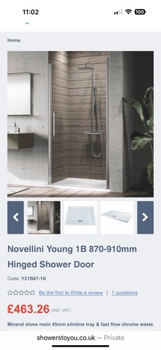 Brand new hinged shower door