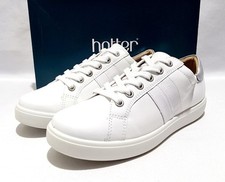 Hotter Ortholite Switch Shoes Size 4.5 UK EEE Extra Wide Fit New White Leather 