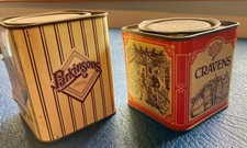 Two vintage English sweets tins, Parkinsons and Cravens, 1980's