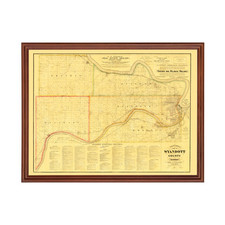 Old Map of Wyandotte County, KS 1885 - Vintage Kansas Art