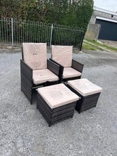 Grey Cube Easy Storage Rattan Garden Chairs with Cushions