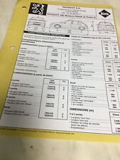 Automobile Technical Sheet Peugeot 306 Diesel and Turbo D Petrol Edition 1998