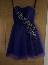 Mori Lee Strapless Purple Embellished Prom Dress Sizeuk 4