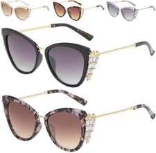 Women's Butterfly Rhinestone Sunglasses Ladies Diamante Sexy Cat Eye UV400