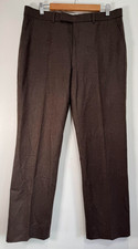 Bladen Dress Trousers Mens Size W34 Brown Worsted Wool Stretch Tailored Vintage