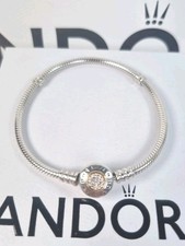Pandora Sterling Silver & 14ct Gold Signature Clasp Moments Bracelet- NEW , 19cm