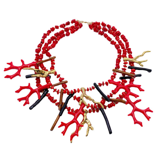 Strands red coral - 3,