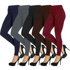 New Ladies Thick Winter Thermal Leggings Fleece Lined Warm High Waist Size UK