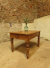 Small Restored Victorian Pine Kitchen Table with Drawer
