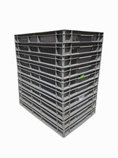 10 x USED 12 Ltr Heavy Duty Ventilated Stacking Plastic Euro Container Trays