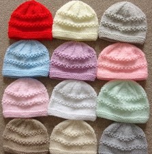 ( BOGOF ) New Hand Made Prem Baby  or  Dolls Hat Pick Your Colors 