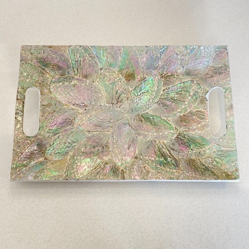 Tray shell inlaid - tray, handmade