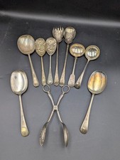 Vintage/Antique Job Lot Mixed Designs Silver Plated Serving Spoons 0.685gms