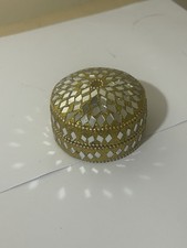 Gold Trinket Box with thimble