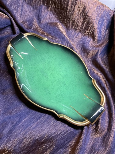 Carlton ware dish green - green, &gilt